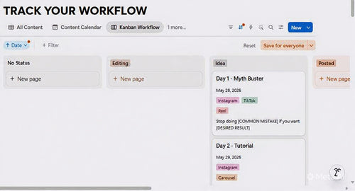 30-Day Content Calendar Notion Dashboard